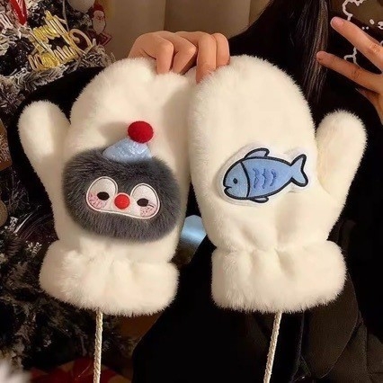 Plišane ušne maskice za žene – sklopive, zadržavaju toplinu, crtić uzorak, zima 2025