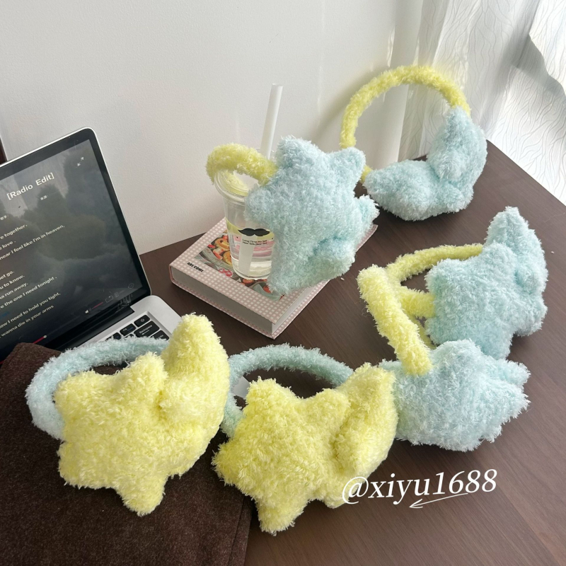 Korejskog stila slatke zvjezdice ušne slušalice-tip za žene, pliš, zimska toplina