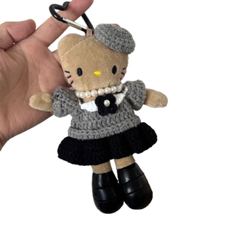 Kulcstartó medál - Kézzel készített aranyos hosszú lábú KT, pöttyös szoknya, táska dísz, Modern művészet stílus, Anyag: Egyéb, Márka: Egyéb