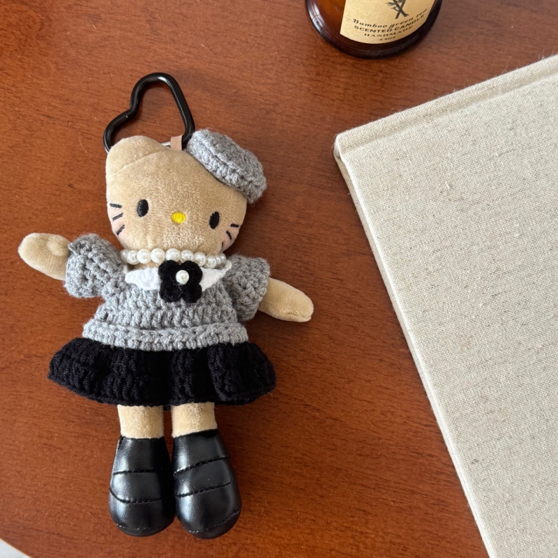 Kulcstartó medál - Kézzel készített aranyos hosszú lábú KT, pöttyös szoknya, táska dísz, Modern művészet stílus, Anyag: Egyéb, Márka: Egyéb