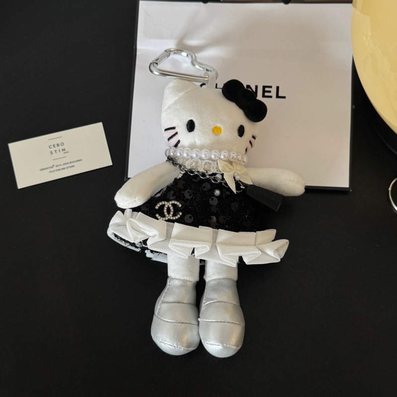 Kulcstartó medál - Kézzel készített aranyos hosszú lábú KT, pöttyös szoknya, táska dísz, Modern művészet stílus, Anyag: Egyéb, Márka: Egyéb