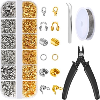 Set pribora za izradu nakita DIY – metalni komponente, ljeto 2024, stil: bez jasnog stila