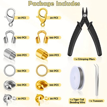 Set pribora za izradu nakita DIY – metalni komponente, ljeto 2024, stil: bez jasnog stila