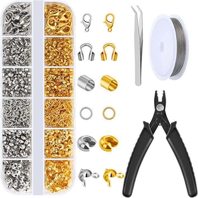 Set pribora za izradu nakita DIY – metalni komponente, ljeto 2024, stil: bez jasnog stila