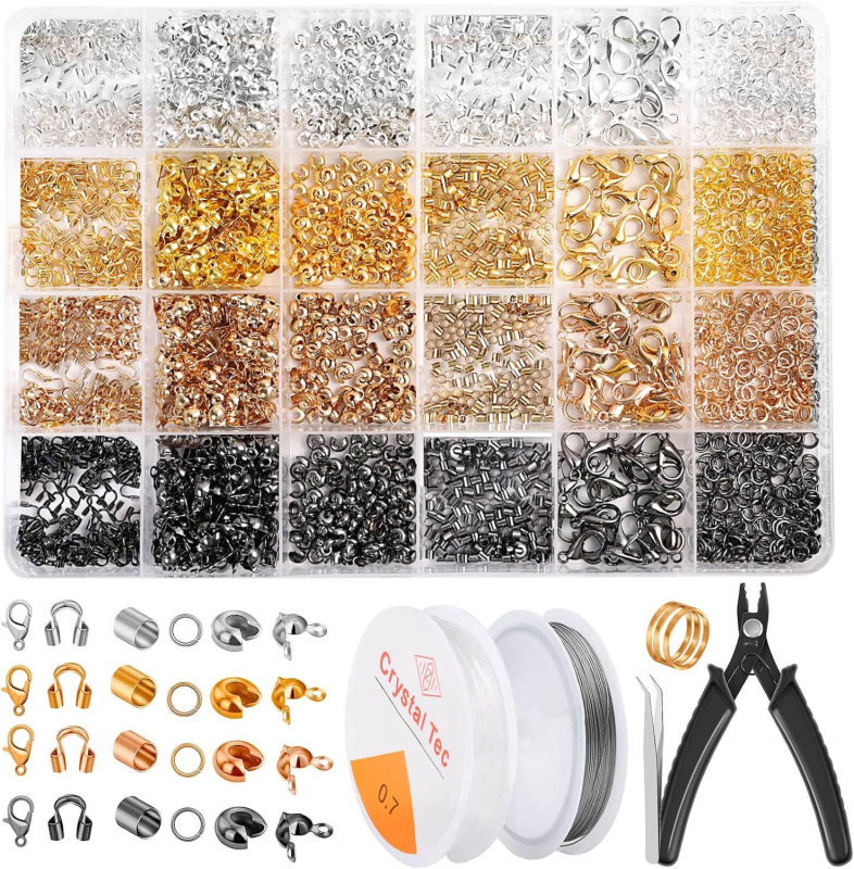 Set pribora za izradu nakita DIY – metalni komponente, ljeto 2024, stil: bez jasnog stila