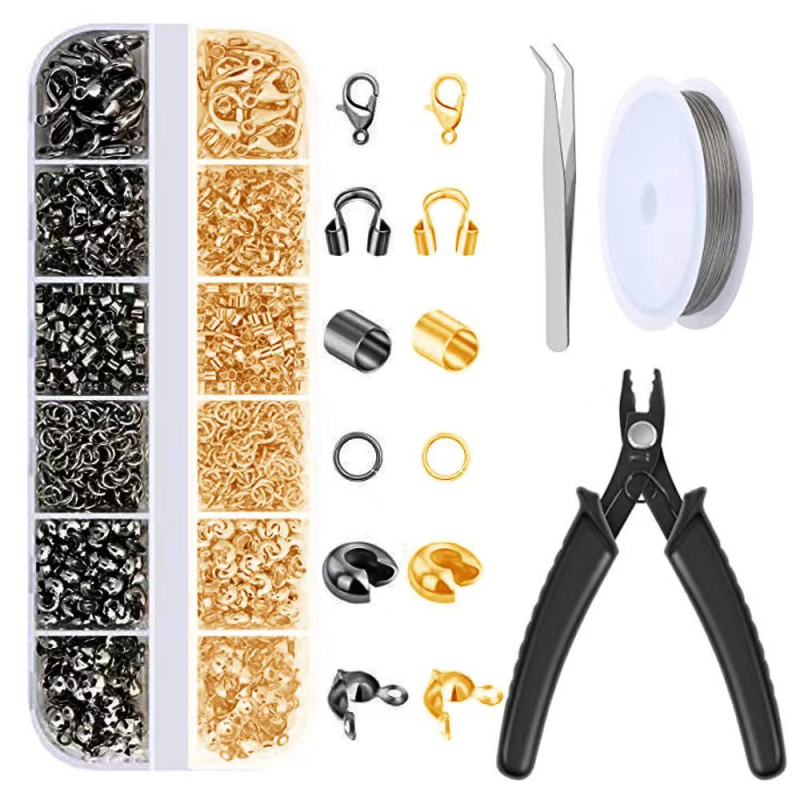 Set pribora za izradu nakita DIY – metalni komponente, ljeto 2024, stil: bez jasnog stila