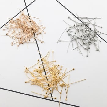 Réz gyöngy tűk ékszerekhez, elektroplatolt bevonattal, 1000 db/csomag