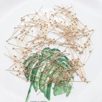 Réz gyöngy tűk ékszerekhez, elektroplatolt bevonattal, 1000 db/csomag