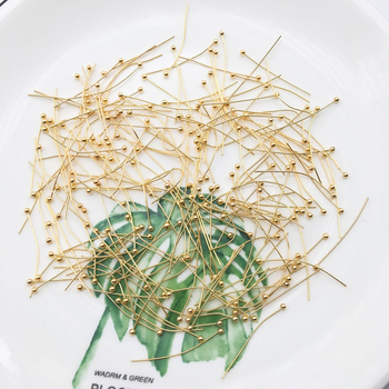 Réz gyöngy tűk ékszerekhez, elektroplatolt bevonattal, 1000 db/csomag