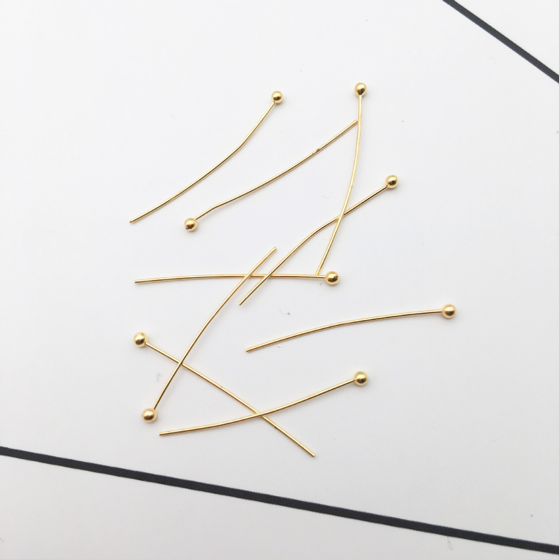 Réz gyöngy tűk ékszerekhez, elektroplatolt bevonattal, 1000 db/csomag