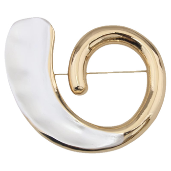 Брошка за жени – сърцевидно-геометрична форма, електроплакирана, декоративна, смесени материали, пролет 2025