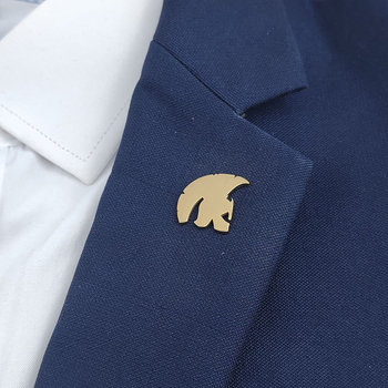 Брошка Спартан от неръждаема стомана, марка KATARIAN, форма карикатурни персонажи, електропокритие, памет/ украса/ подарък