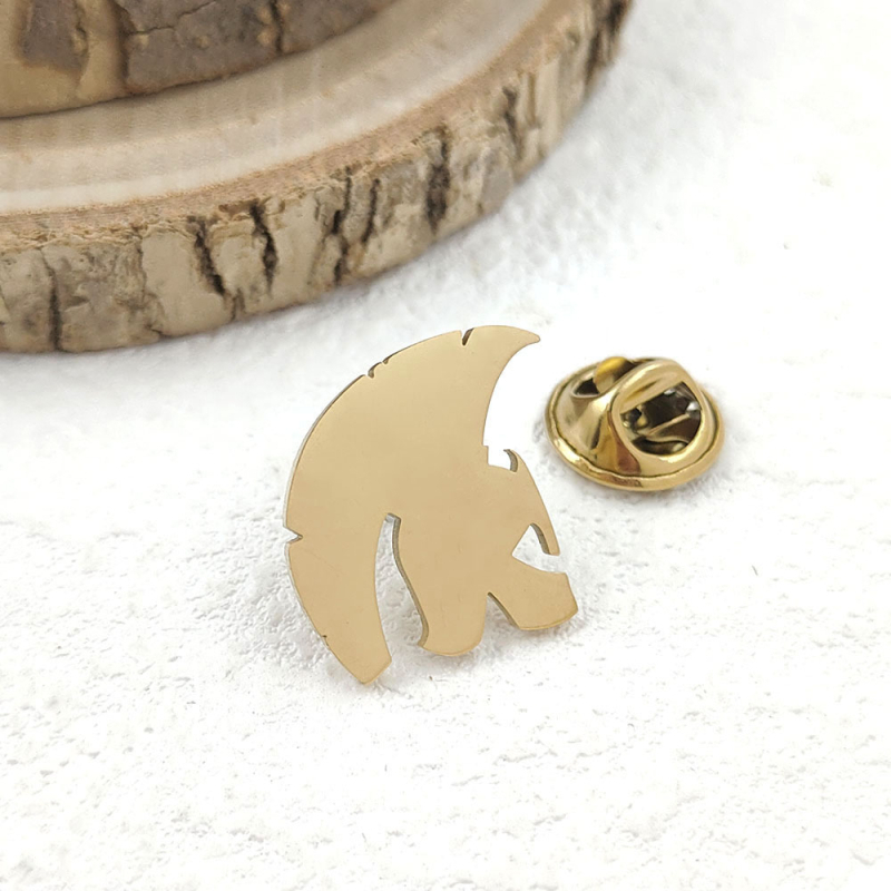 Брошка Спартан от неръждаема стомана, марка KATARIAN, форма карикатурни персонажи, електропокритие, памет/ украса/ подарък