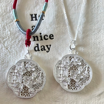 Plum Blossom Lock nyaklánc 999 ezüst, kézzel szőtt, szabályos lánc, kínai stílus