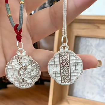 Plum Blossom Lock nyaklánc 999 ezüst, kézzel szőtt, szabályos lánc, kínai stílus