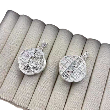 Plum Blossom Lock nyaklánc 999 ezüst, kézzel szőtt, szabályos lánc, kínai stílus