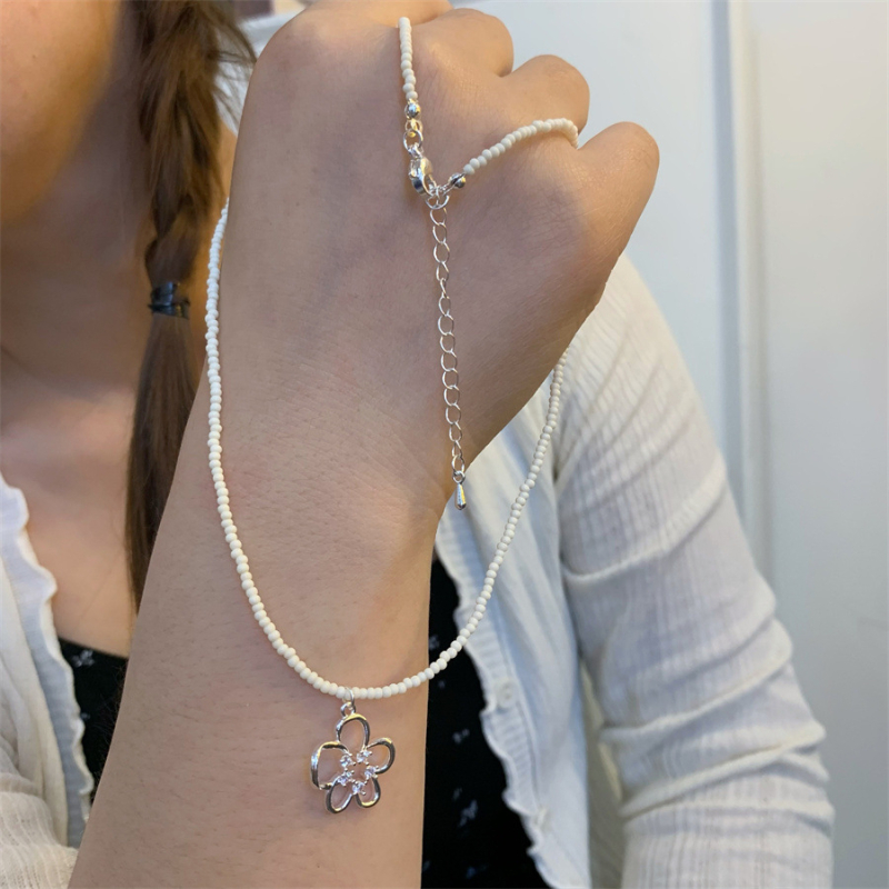 Geometrikus gyöngy nyaklánc - kézzel készített golyó lánccal, medál műanyag gyantából, uniszex