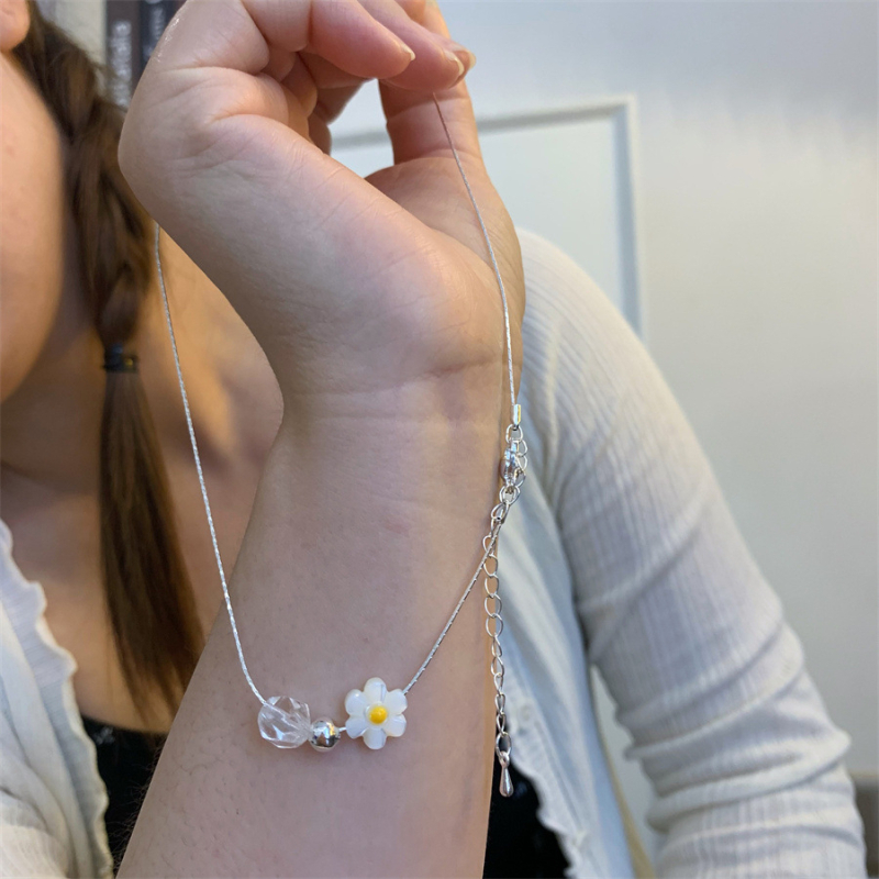 Geometrikus gyöngy nyaklánc - kézzel készített golyó lánccal, medál műanyag gyantából, uniszex