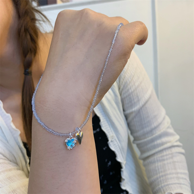 Geometrikus gyöngy nyaklánc - kézzel készített golyó lánccal, medál műanyag gyantából, uniszex