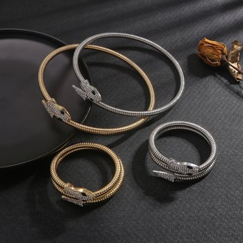 2-в-1 колие и гривна, метален пънк дизайн, медно-сплавен материал, медена висулка, 500 г, стандартна верига