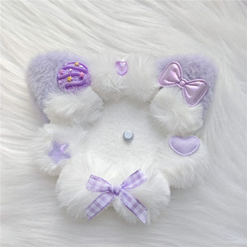 Macskafül fülbevaló – Bodhi anyag, nyomtatott, DIY márka, őszi-téli kollekció, friss és édes stílus, 2025 tavaszán bemutatva