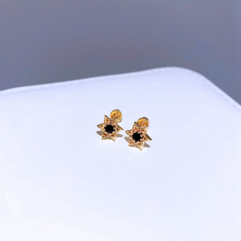 Naušnice – zvjezdastog oblika, s dijamantima, od titan čelika