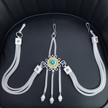 Tibeti stílusú deréklánc kínai csomóval, fémötvözet, többszörös körű, uniszex fiataloknak
