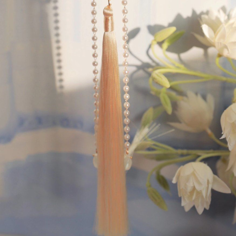 Ősi stílusú hagyományos ruhához tartozó kiegészítő függő medállal és deréklánccal – kézzel készített, zománcozott ötvözet, udvari stílus, 2021 nyár