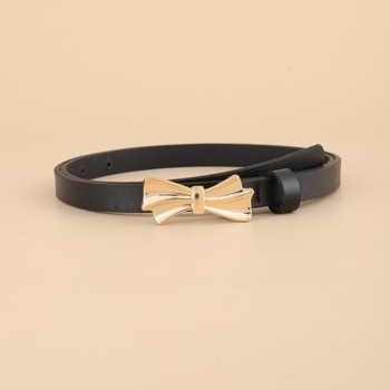 Vékony PU bőr öv, ötvözet csattal, tűcsattal, szélesség <2 cm, elegáns irodai stílus (Anyag: PU bőr; Csat: ötvözet; Zár: tűcsatt; Szélesség: <2 cm)