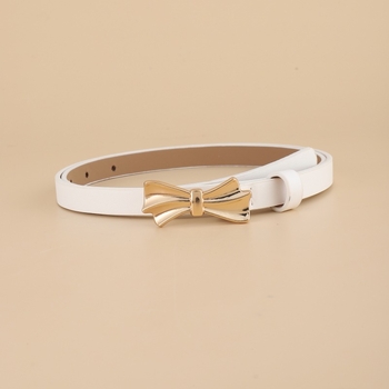 Vékony PU bőr öv, ötvözet csattal, tűcsattal, szélesség <2 cm, elegáns irodai stílus (Anyag: PU bőr; Csat: ötvözet; Zár: tűcsatt; Szélesség: <2 cm)
