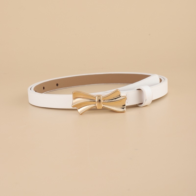 Vékony PU bőr öv, ötvözet csattal, tűcsattal, szélesség <2 cm, elegáns irodai stílus (Anyag: PU bőr; Csat: ötvözet; Zár: tűcsatt; Szélesség: <2 cm)