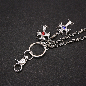 Deréklánc denimhez, dupla keresztdizájn, fém, elektroplakálás, punk hip-hop stílus — Beiming Jewelry