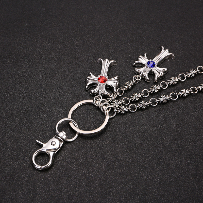 Deréklánc denimhez, dupla keresztdizájn, fém, elektroplakálás, punk hip-hop stílus — Beiming Jewelry