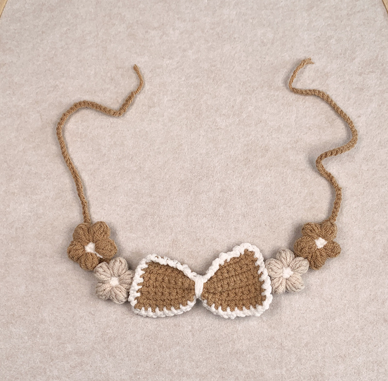 Pleten šal i ogrlica za kućne ljubimce, geometrijski uzorak, od vune, ručna izrada, rekvizita za fotografiranje, sve sezone