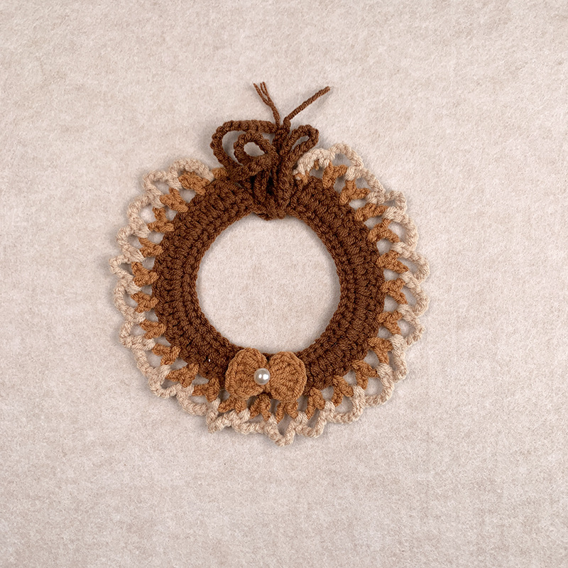 Pleten šal i ogrlica za kućne ljubimce, geometrijski uzorak, od vune, ručna izrada, rekvizita za fotografiranje, sve sezone