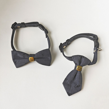Каишка за котки и кучета с папийонка — карикатурен модел, полиестер, универсална за всички породи, всесезонна, британски стил