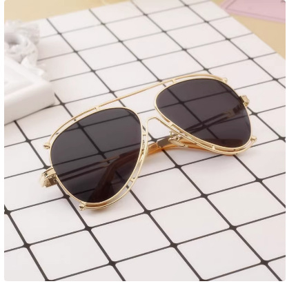 Gyerek napszemüveg UV400, PC lencsék, keret tri-metál és rézötvözet, különleges tükrös dizájn, 2024 tavasz