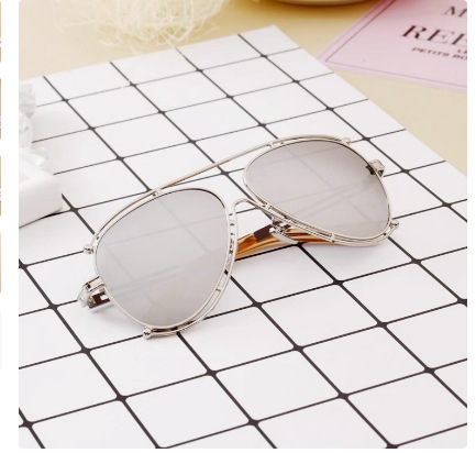 Gyerek napszemüveg UV400, PC lencsék, keret tri-metál és rézötvözet, különleges tükrös dizájn, 2024 tavasz
