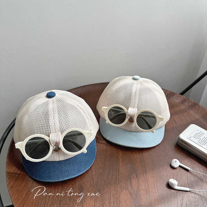 Gyerekeknek szánt baseball sapka nyárra, széles karimával, poliészter-pamut keverék, 6–12 hónaptól 4 éves korig