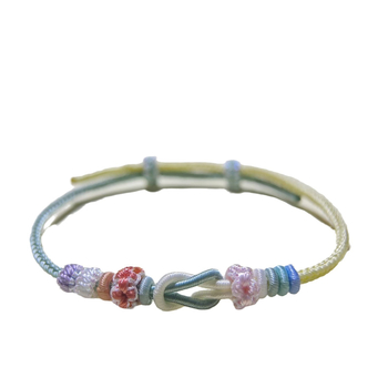 Narukvica s perlicama, ručno pleteni dimple čvor, najlon konac, unisex, jesen 2024 izdanje