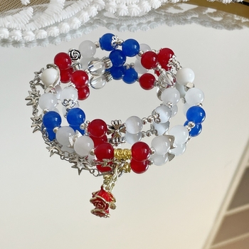 Narukvica od umjetnog kristala, ručno izrađena, Ster brend, unisex, nišni stil, ljetno izdanje 2025