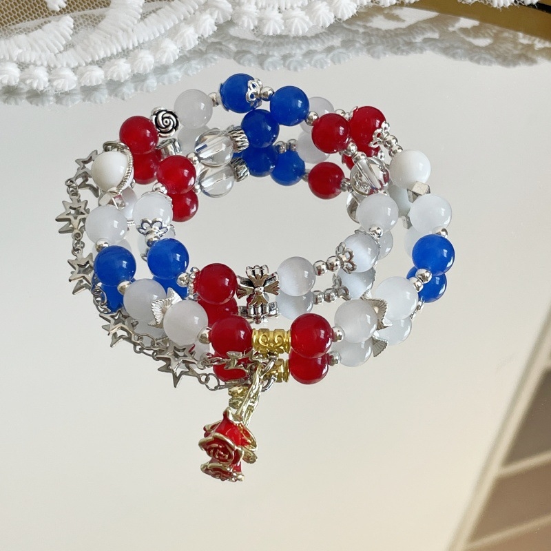 Narukvica od umjetnog kristala, ručno izrađena, Ster brend, unisex, nišni stil, ljetno izdanje 2025