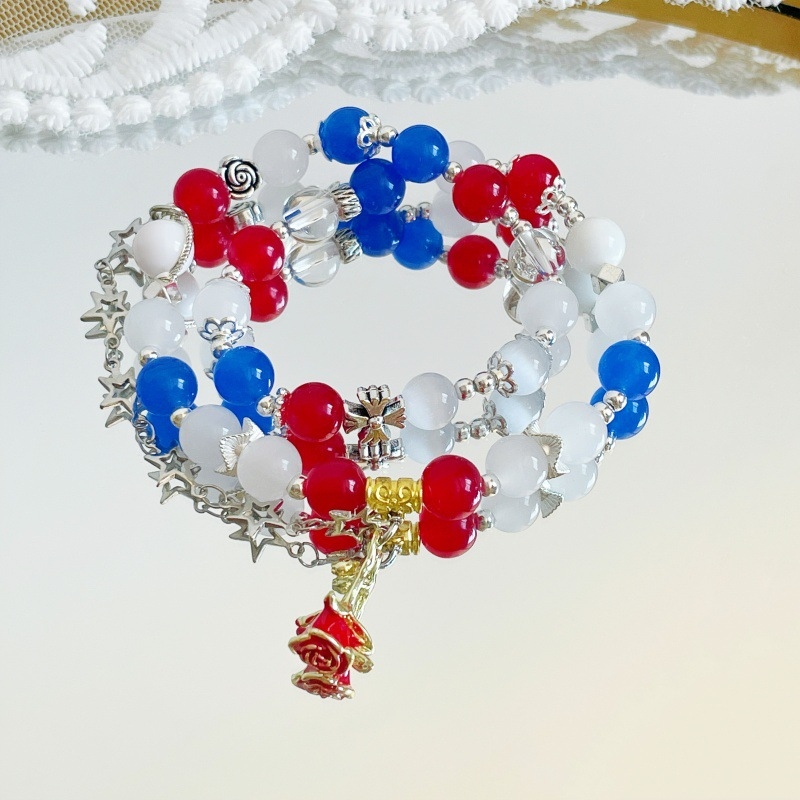 Narukvica od umjetnog kristala, ručno izrađena, Ster brend, unisex, nišni stil, ljetno izdanje 2025