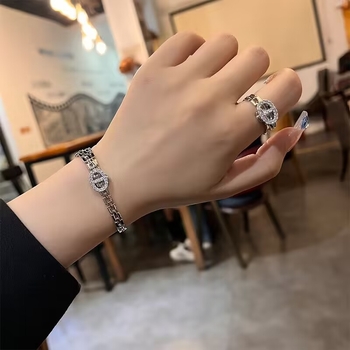 Piaoting narukvica s pozlaćenim premazom i cirkonima za žene, komad nakita za ruku, stil Sweet Cool Wind