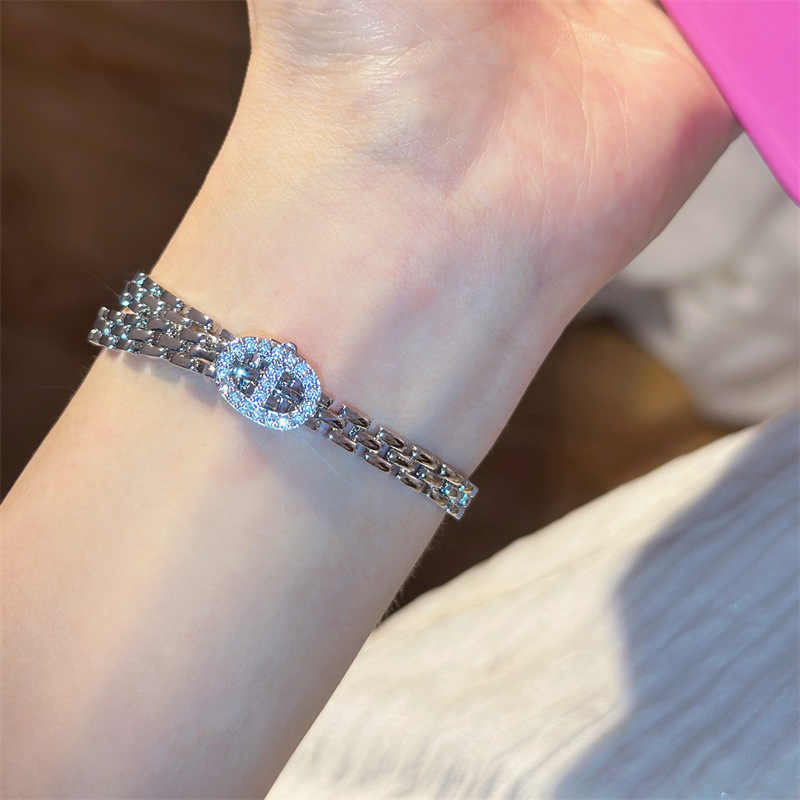 Piaoting narukvica s pozlaćenim premazom i cirkonima za žene, komad nakita za ruku, stil Sweet Cool Wind