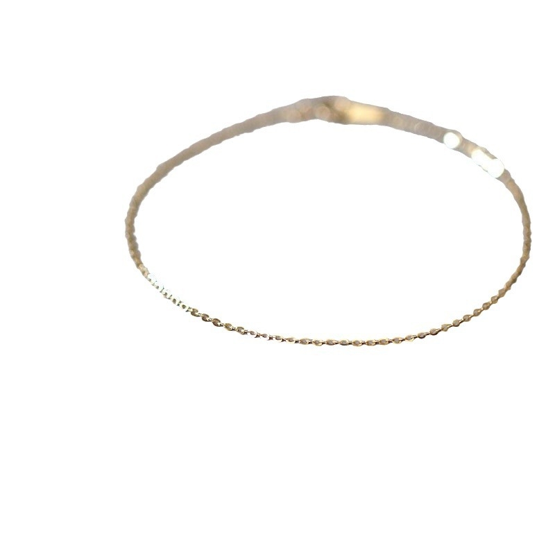 Narukvica od srebra 925 za žene, korejskog stila, geometrijski jednostruki lanac, elektroplatirano