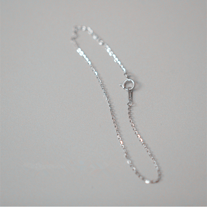 Narukvica od srebra 925 za žene, korejskog stila, geometrijski jednostruki lanac, elektroplatirano