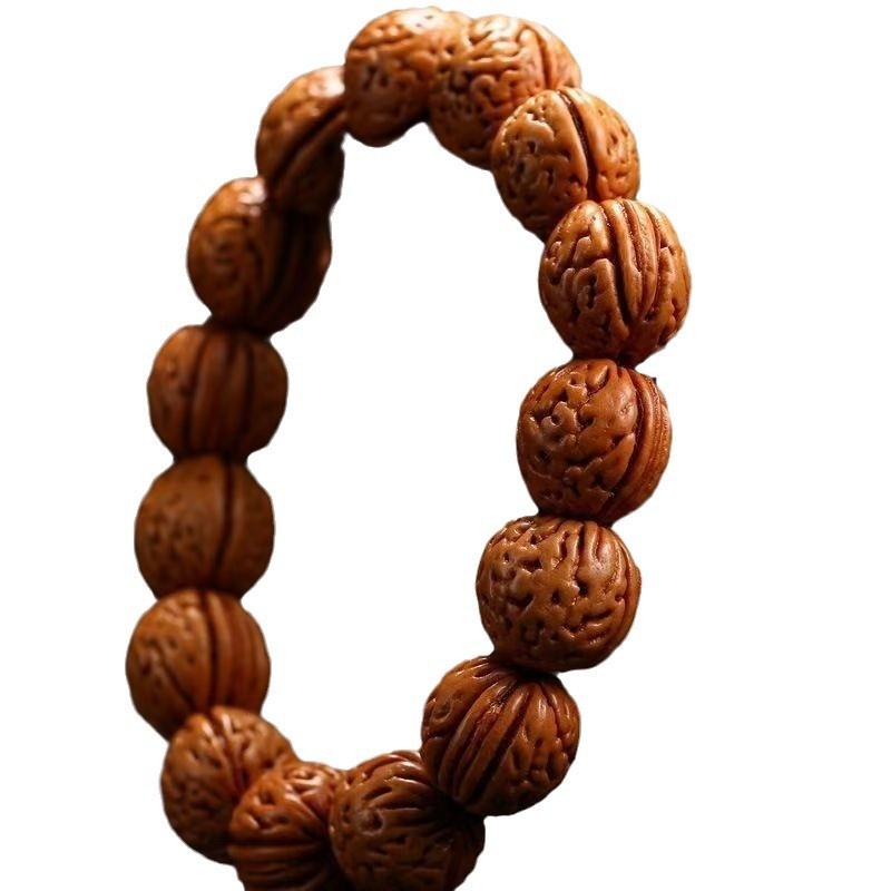 Гривна от прасковено ядро, етнически стил, унисекс, електроплатирано покритие.