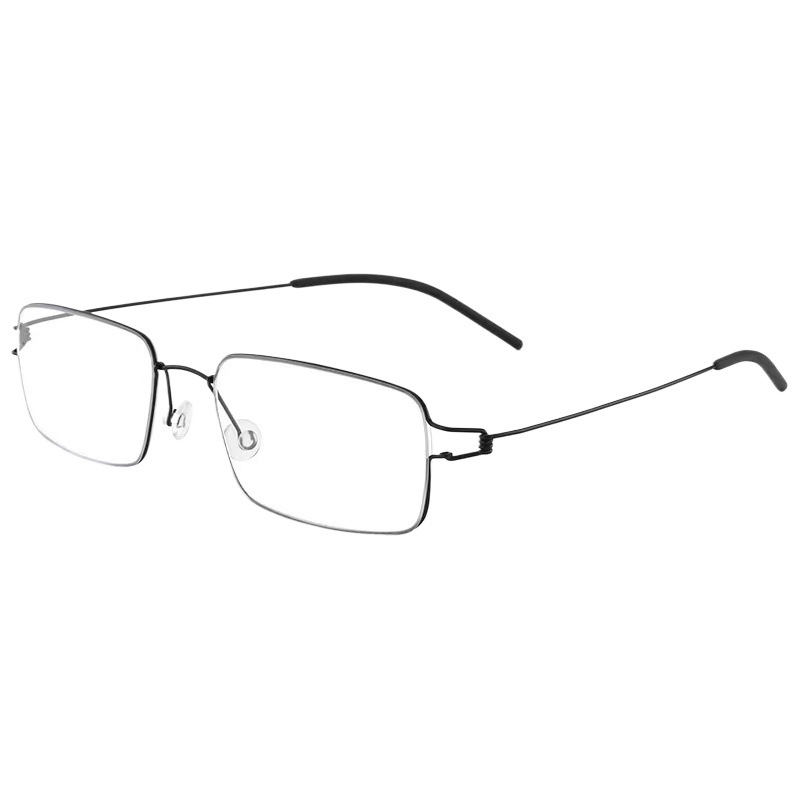 Γυαλιά ανάγνωσης με πλαίσιο από καθαρό τιτάνιο, τετράγωνος σκελετός, φακοί από ρητίνη, αντι-ακτινοβολίας, πρεσβυοπία 100–400, πλήρες πλαίσιο
