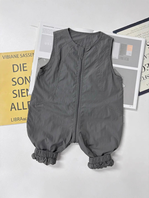 Dječji jumpsuit s karikaturnim printom, pamuk 81–90%, kratkih rukava, unisex.